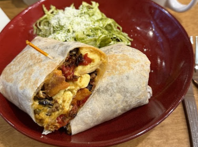 Marigold Kitchen signature dishes Breakfast SandwichBreakfast BurritoThree Grain & Tempeh Bowl